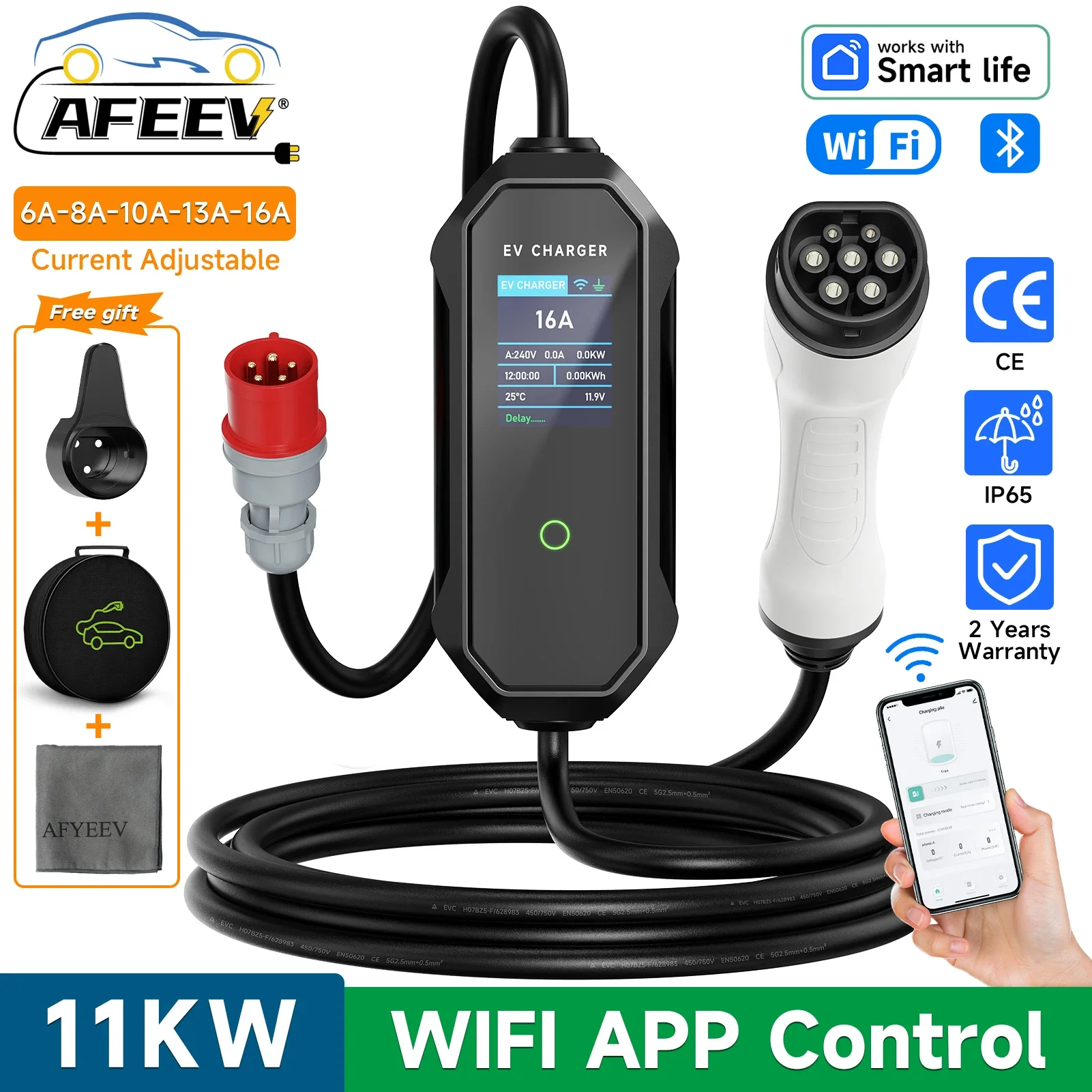 AFEEV 11KW Type 2 EV Charger 1 - Type 2 Portable Ev Charger 11Kw Cee ulasan dan harga